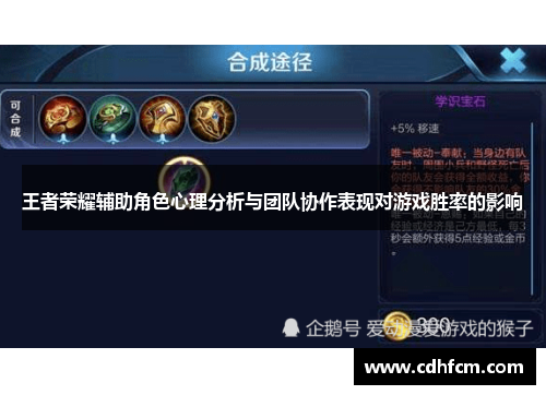 王者荣耀辅助角色心理分析与团队协作表现对游戏胜率的影响